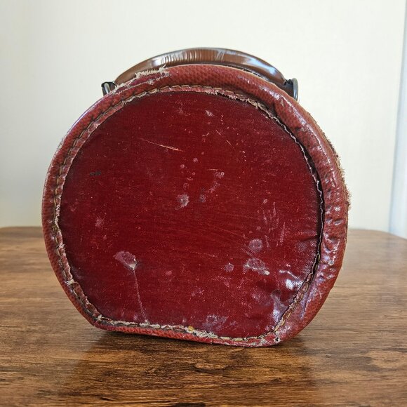 Vintage 30s 40s Childs Girls Leather Suitcase Bag Case Mary Quite Contrary Rhyme - Picture 6 of 9